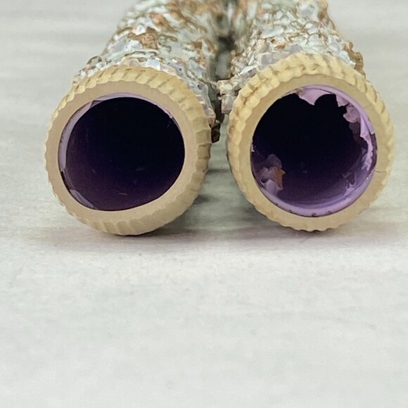 Vintage Pair Faux Melting Taper Candles Painted Gold Blue Green - Picture 8 of 10